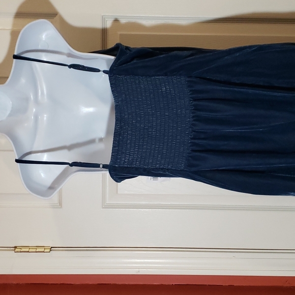 Old Navy Blue Velvet Maxi Dress - Picture 4 of 11